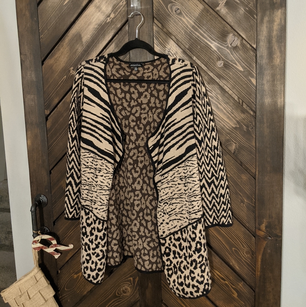 Notations Sweater Shaw leopard  M